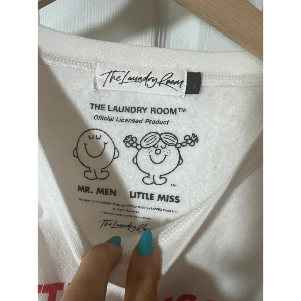 The Laundry Room Revolve Jumper Sweatshirt Little Miss Nice List Christmas White - Picture 4 of 7